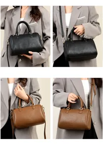 Classic Women Boston Handbag Casual PU Leather Shoulder Crossbody Bags Fashion New