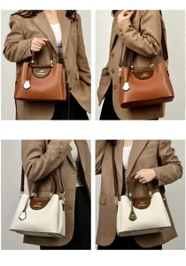 Elegant women's handbag shoulder tote bag with braided handle and premium texture for daily use.
