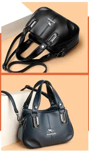 Sac à main en cuir PU pour femme sac bandoulière décontracté élégant cabas avec poignées.