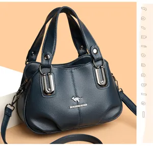 Sac à main femme bleu foncé en cuir PU sac bandoulière porté épaule élégant cabas quotidien