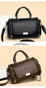 Fashionable leather handbag for women, stylish shoulder crossbody bag with large capacity.