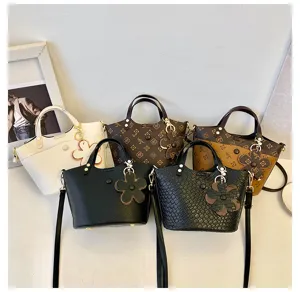 Classic retro women bucket bag versatile tote shoulder crossbody stylish daily handbag
