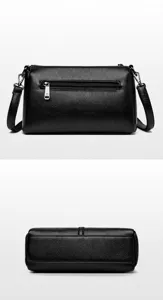 Soft leather crossbody shoulder bag for women, casual commuter daily multi compartment purse.