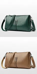 Women soft leather crossbody bag casual retro shoulder bag large capacity commute daily bag