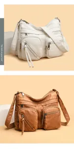 Borsa a tracolla da donna multitasche, elegante e spaziosa per un uso quotidiano.