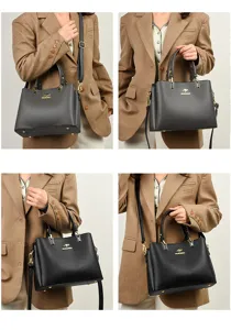 Stylish women handbag elegant top handle shoulder bag PU leather casual daily commuting purse