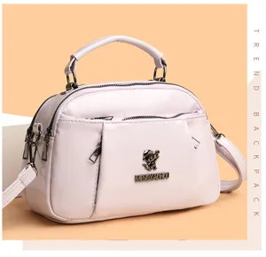 Pink PU Leather Crossbody Shoulder Bag Women Fashion Handbag Top Handle Satchel Bag