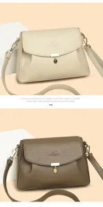 Stylish PU leather shoulder crossbody bag for women, elegant daily handbag with chic leaf charm.