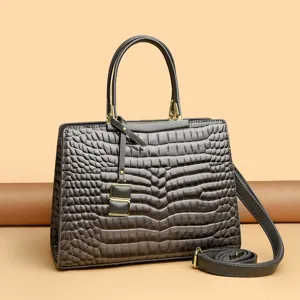 Elegante dames handtas met krokodillenprint, veelzijdige schoudertas voor dagelijks.