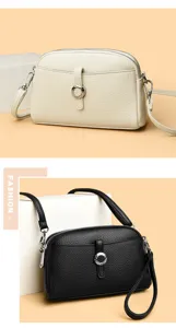 Detailed view of fashionable women's shoulder crossbody bag with textured leather and metal lock.