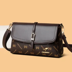 Sac Bandoulière Mode en Cuir PU pour Femmes Bloc de Couleur Sac à Épaule Sac Messenger Casual