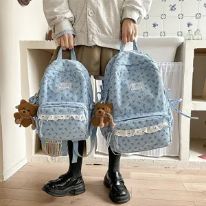 New Korean style corduroy cute school backpack for teenage girls with large capacity