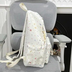 Cute star print casual student backpack, large capacity school book bag for girls teenagers.