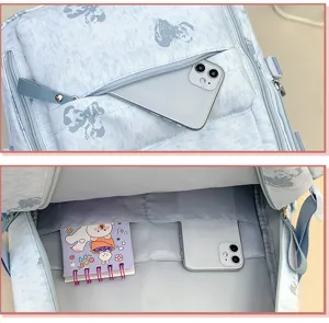 Backpack pocket interior detail view showing multi-compartment storage and zipper design.