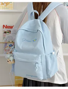 Lightweight solid color backpack for women, perfect for daily school, college, and short travel use.