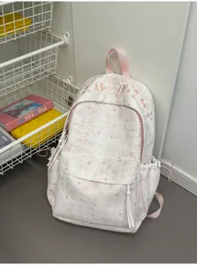Korean ins style star print large capacity casual school backpack for daily student use