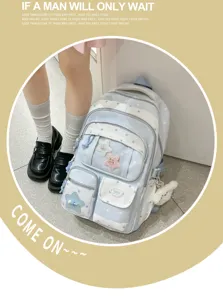 Japanese cute star school backpack lightweight large capacity student bookbag sweet style