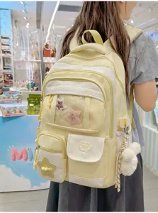 Japanese cute star backpack for women and students, light school bag with large capacity