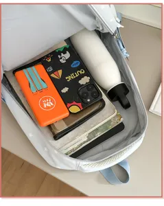 Japanese cute star backpack interior detail showing large capacity, perfect for student daily use.