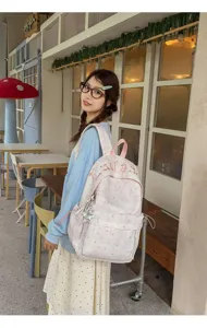Korean style ins star backpack student large capacity casual stylish school bag light