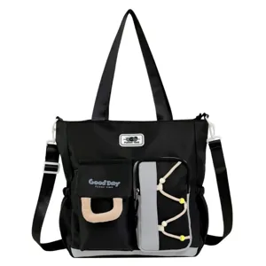 Gran Capacidad Nylon Estudiante Escuela Libro Bolsa Multi Bolsillos Casual Hombro Bandolera Bolsa Viaje Diario Bolso