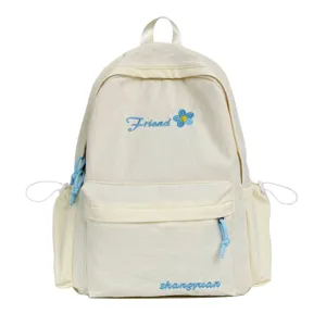Japanese style minimalist canvas backpack for college students daily casual school travel bag