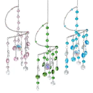 Crystal suncatcher window hanging ornament prism rainbow maker home decor pendant set of 3
