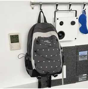Sweet cool style heart print backpack student campus commuting outdoor travel casual school bag