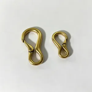 Juego de mosquetones de metal bronce, pequeños clips de resorte para bolsos y manualidades.