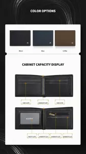 Portefeuille homme multifonction en cuir PU avec emplacements pour cartes et billets zippé.