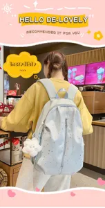 Zaino con stelle stile coreano donna grande capacità borsa casual per la scuola