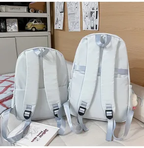 Carino zaino da scuola per studenti casual azzurro chiaro grande capacità versatile