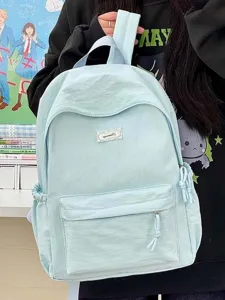 Damen Casual Nylon Rucksack Grosse Kapazität Schultasche Einfarbig Mode Reise Daypack