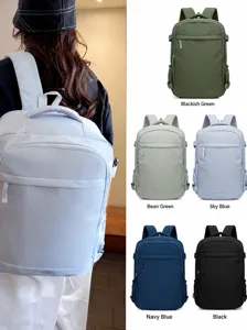 Korean minimalist solid color backpack for women, large capacity waterproof travel casual business bag