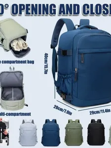 Large capacity travel backpack with shoe compartment and multi-pockets for commuter outdoor.