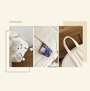 Minimalist solid color quilted backpack for women large capacity student school bag casual daypack