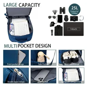 Grande capacità zaino da viaggio multi-tasca per donne, design minimalista e casual per il lavoro.