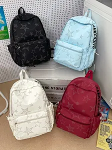 Large Capacity Nylon Casual Backpack For Women Student School Bag Star Print Fashion Travel Daypack Bookbag
