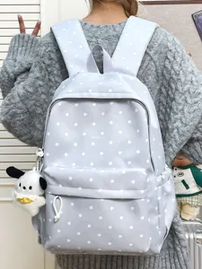 Korean style sweet polka dot backpack cute student schoolbag casual daily rucksack