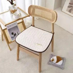 Geborduurd Bloemen Gewatteerd Stoelkussen Antislip Dik Zitkussen Met Riemen Voor Eetkamer Kantoor Keuken Decor Zachte Stof Mat