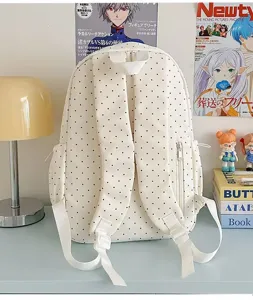 Japanese style polka dot backpack large capacity school bag casual cute campus daypack