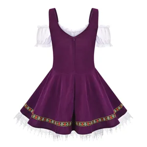 Traditional German Oktoberfest dirndl dress for women, Bavarian maid costume party.