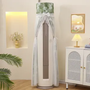 Housse Anti-Poussière pour Climatiseur Vertical Dentelle Motif Floral Décoration Maison
