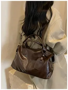 Retro casual zacht leer vrouwen handtas grote capaciteit elegante schouder tas dagelijkse woon.