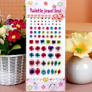 Acrylic rhinestone stickers sparkling face gems DIY decorative diamonds for crafts and phone.