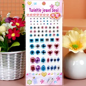Acrylic diamond rhinestone sticker face crystal gem stickers for phone decoration DIY crafts