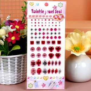 Acrylic rhinestone face stickers DIY diamond gems crystal body art festival makeup decoration.