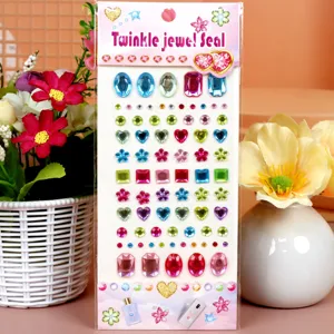Acrylic rhinestone stickers crystal diamond face body art sparkling gems for phone DIY craft.