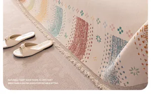 Dopamine style sofa towel blanket, anti-scratch furniture cover for all seasons use, cozy texture.