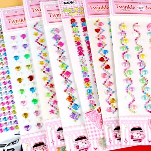 Colorful acrylic rhinestone diamond stickers for kids DIY crafts, kindergarten handmade decoration.